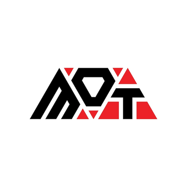 Mot diseño de logotipo de letra triangular con forma de triángulo mot diseño del logotipo triangular monograma mot triángulo vectorial plantilla del logotipo con color rojo mot logo triangular simple elegante y lujoso logotipo mot