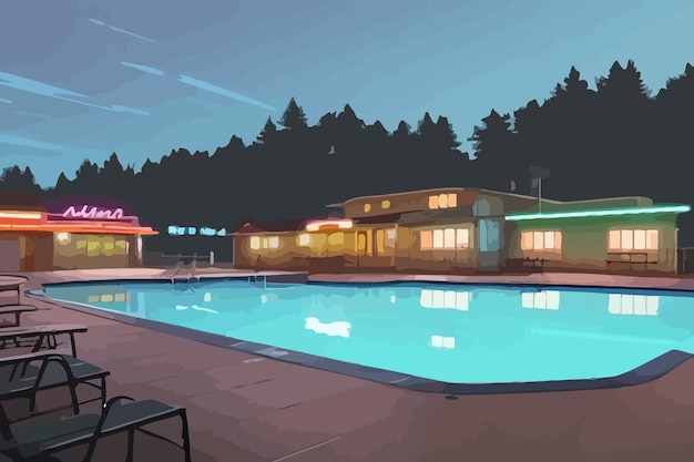 Vector el motel es un ilustrador de diseño antiguo.