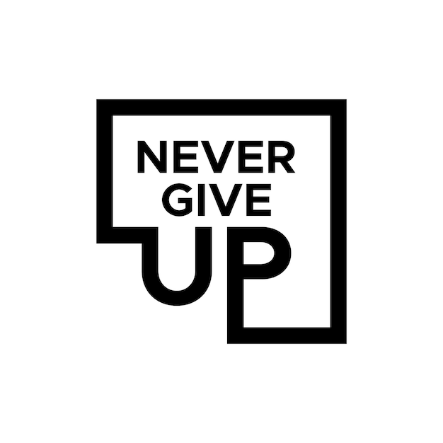 Motivación citas inspiradoras nunca se rinden tipografía texto vectorial diseño de citas para la motivación