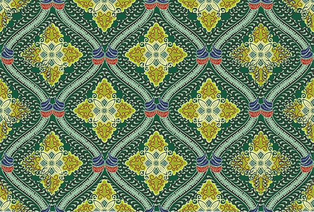 Vector motivo de batik indonesio en diseños de colores modernos
