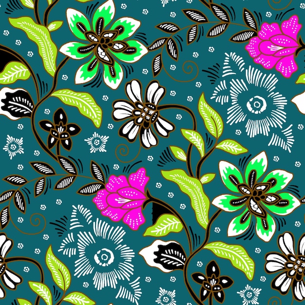 Motivo de batik indonesio con estilo de diseño clásico tradicional