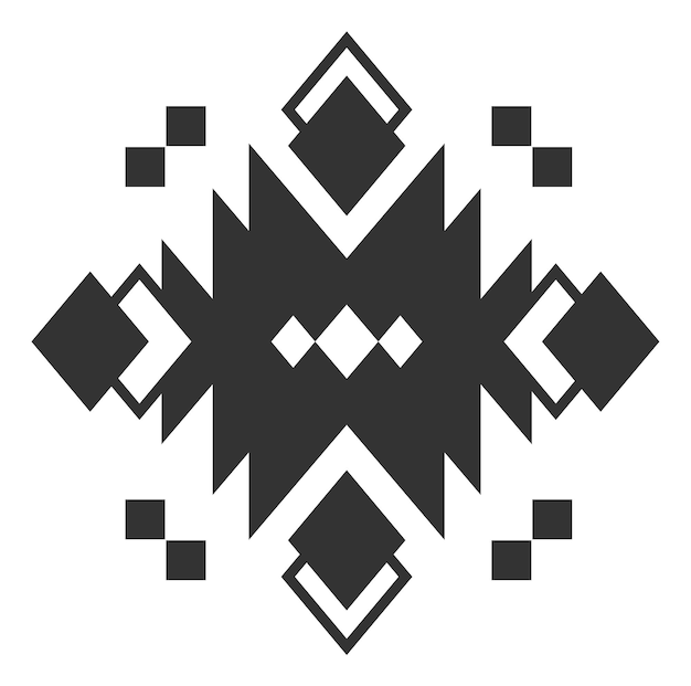 Vector motivo folclórico geométrico ornamento negro elemento tribal