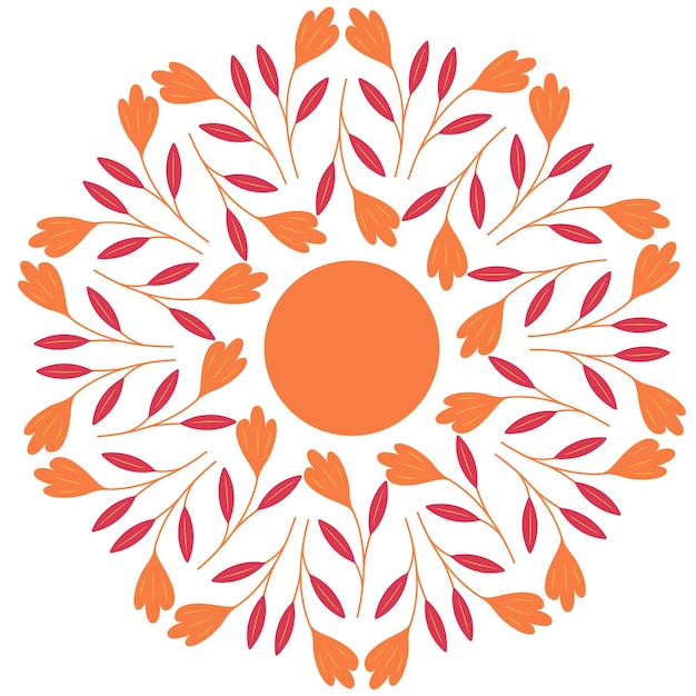 motivo de la rama de la flor mandala