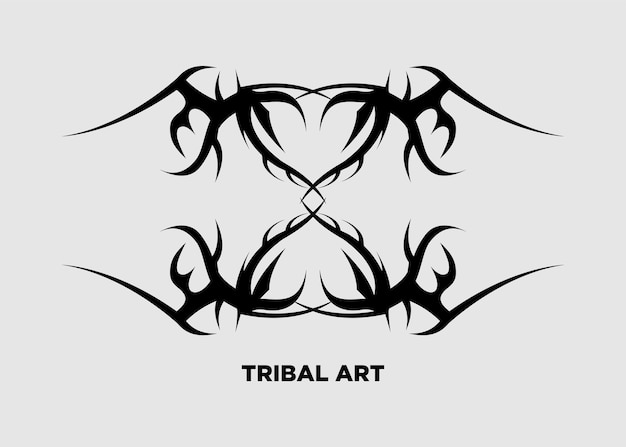 Motivo tribal simétrico de Handart en negro
