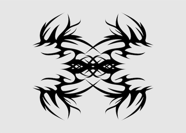 motivo tribal en zig zag de llama simétrica