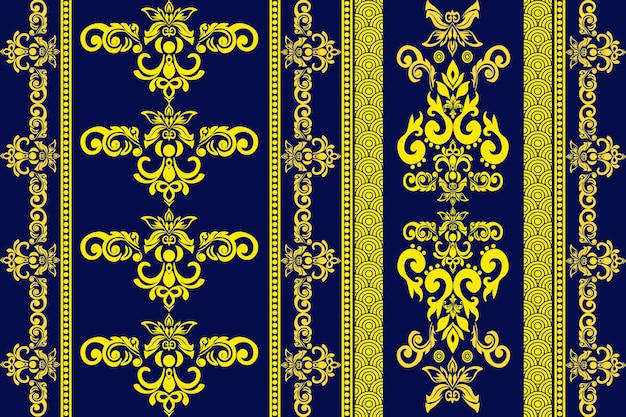 Motivos africano boho paisley patrón floral Ikat bordado de bordado ikat étnico floral indio étnico