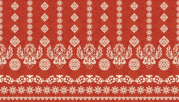 Motivos africano boho paisley patrón floral Ikat bordado de bordado ikat étnico floral indio étnico