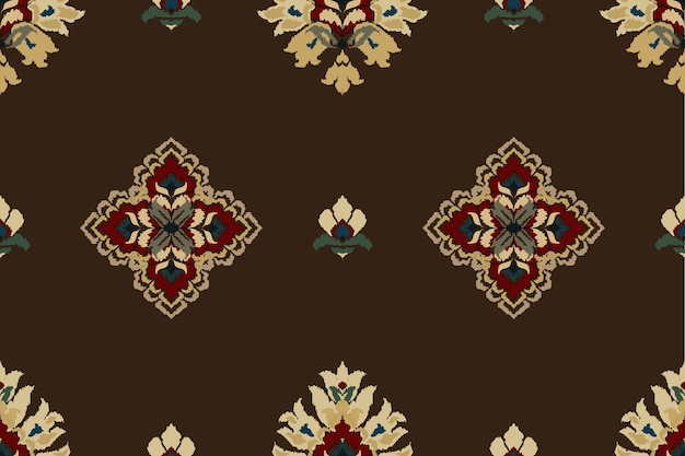 Motivos africano boho paisley patrón floral Ikat bordado damasco ikat étnico floral