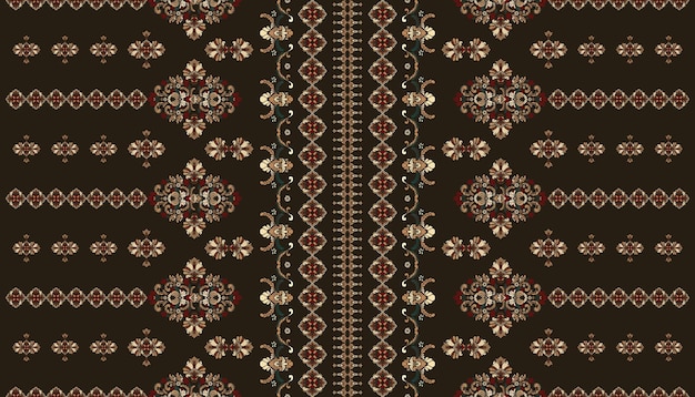 Motivos de boho africano paisley patrón floral Ikat bordado de bordado