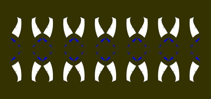 Vector motivos gemelos blancos entrelazados sobre un fondo verde oscuro