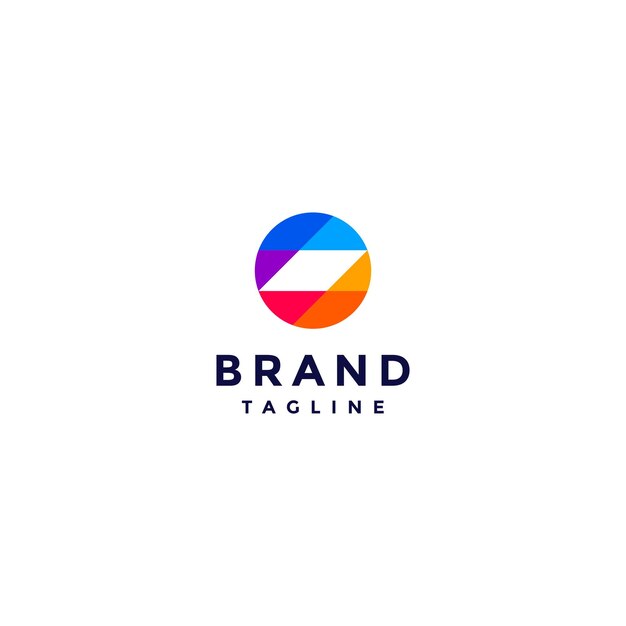 Motivos De Mosaico En Diseño De Logotipo De Círculos. Diseño de logotipo circular con patrón de diamantes de colores.