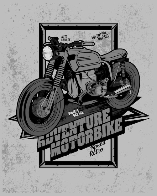Moto Advanture, ilustración de motocicleta de calle.