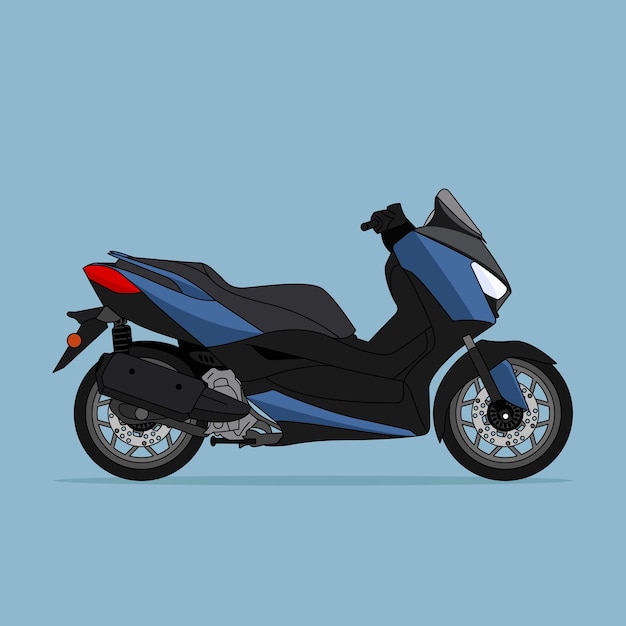 Moto deportiva azul Scooters Matic Motor City Bike Vector Design