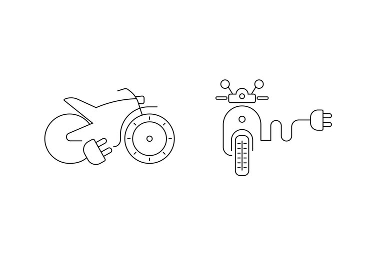 Vector moto eléctrica ebike icono scooter ecológico