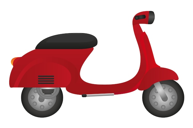 Moto roja aislada sobre fondo blanco vector