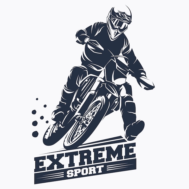 Moto Track o Motocross Jump Logo Vector