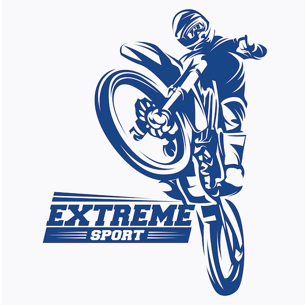 Moto Track o Motocross Jump Logo Vector