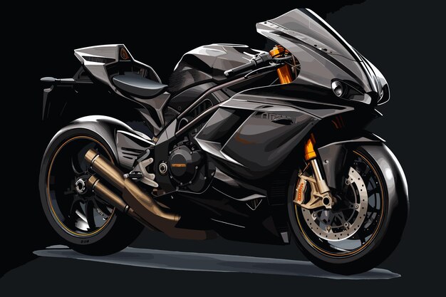 Vector motocicleta aislada en el fondo ilustración de renderización 3d