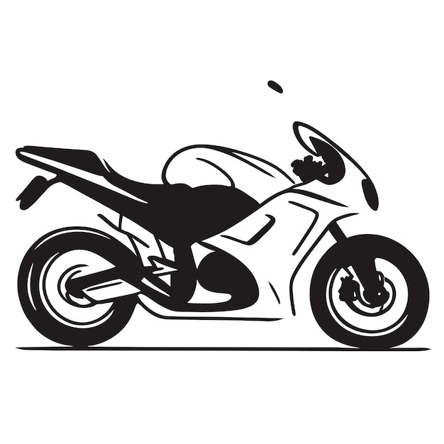 Vector motocicleta de carreras deportivas dibujada a mano plana con estilo adhesivo de dibujos animados icono concepto ilustración aislada