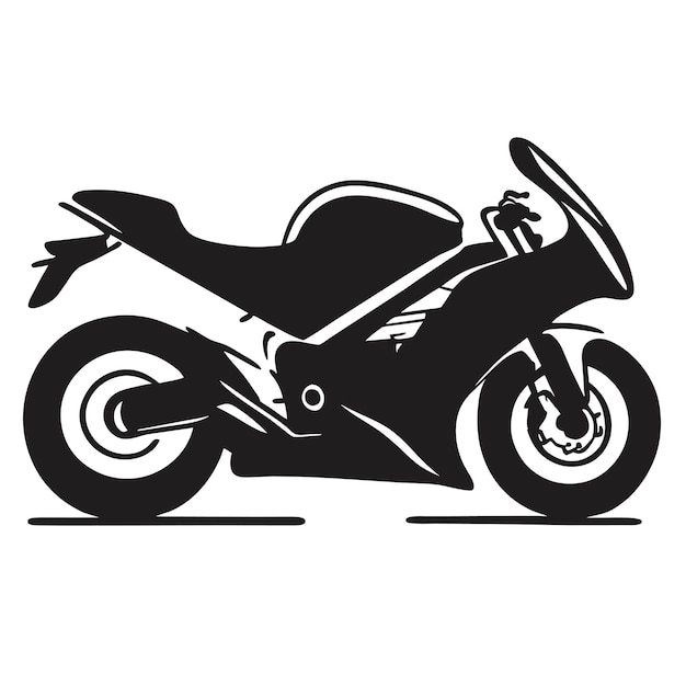 Motocicleta de carreras deportivas dibujada a mano plana con estilo adhesivo de dibujos animados icono concepto ilustración aislada
