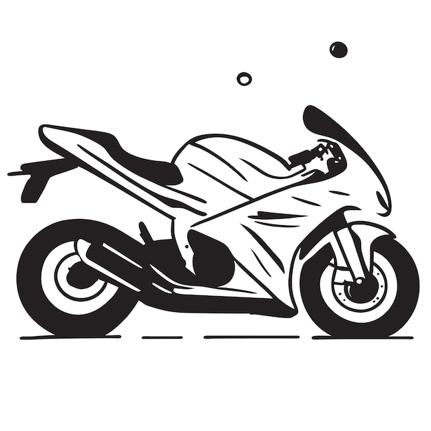 Vector motocicleta de carreras deportivas dibujada a mano plana con estilo adhesivo de dibujos animados icono concepto ilustración aislada