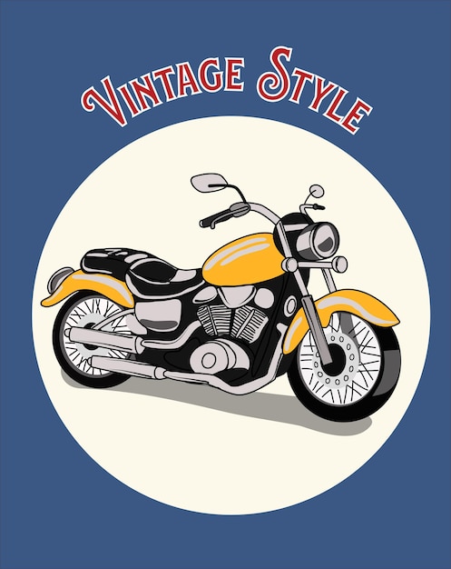 Motocicleta clásica en ilustración de diseño vectorial 6