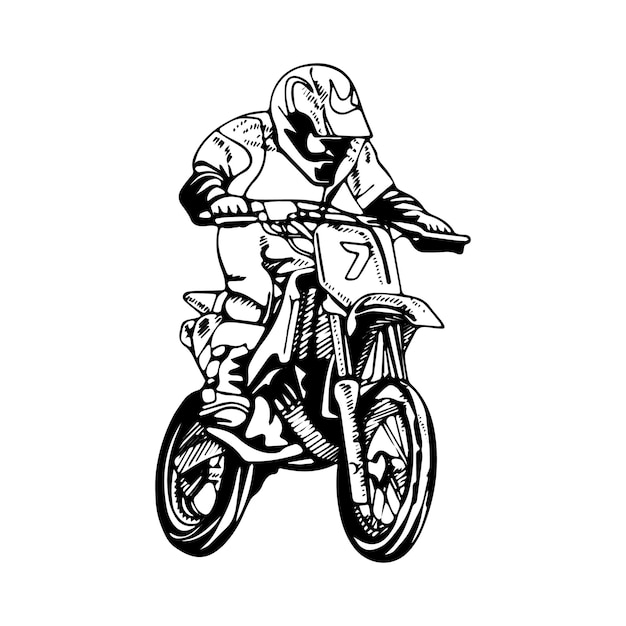 motocicleta dibujada a mano set línea arte niños para niños página de libro para colorear
