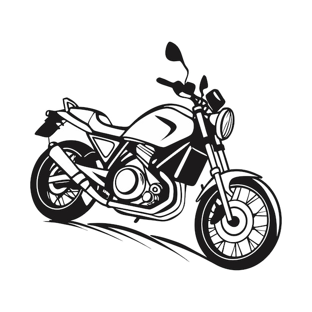 una motocicleta con un dibujo en blanco y negro de una moto con una luz en la parte delantera