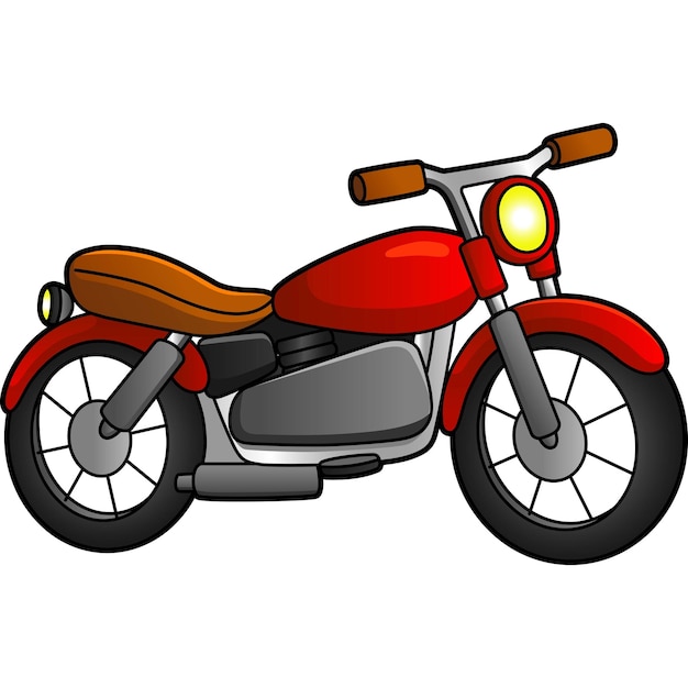 Vector motocicleta dibujos animados clipart ilustración coloreada