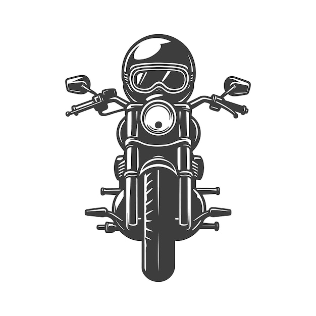 Motocicleta de época con casco y gafas