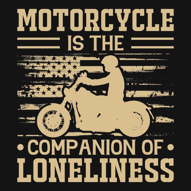 La motocicleta es la compañera del diseño de la camiseta de la soledad.