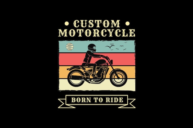 Motocicleta personalizada, silueta de diseño estilo retro