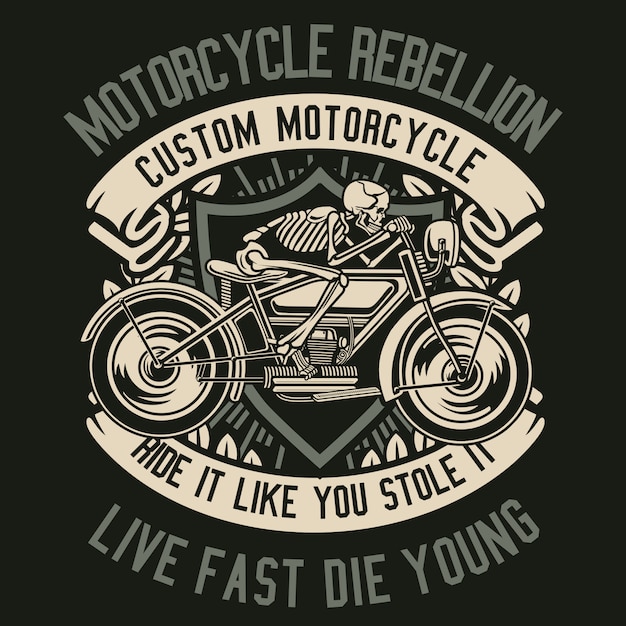 Motocicleta Rebelde Cráneo