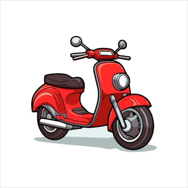 Vector motocicleta roja para caricaturizar personajes