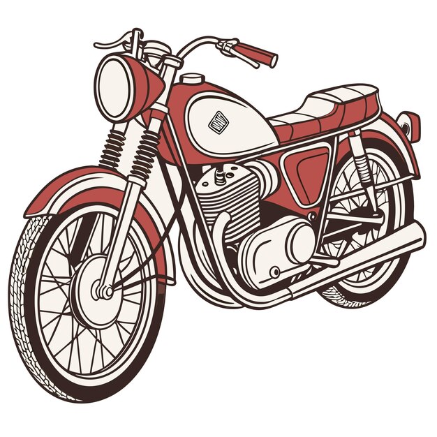 una motocicleta roja con un fondo blanco que dice el motor de la motocicleta