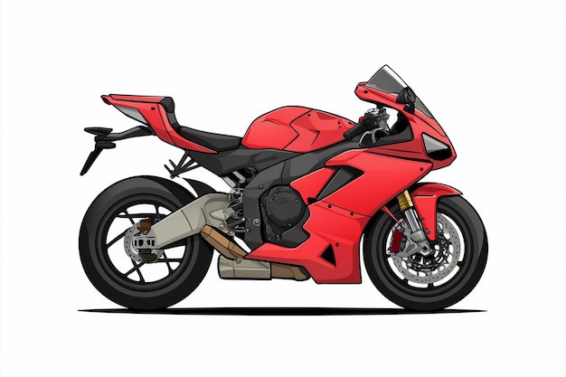 una motocicleta roja con una imagen de una motocicleta en ella