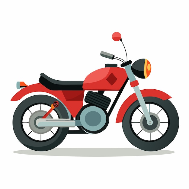 Motocicleta sobre un fondo blanco