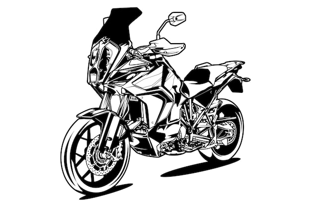 Motocicleta superbike ilustración vectorial en blanco y negro