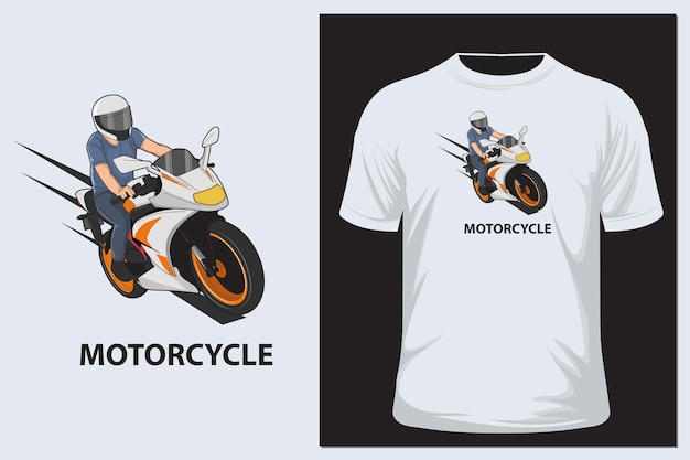 Motocicleta tipografía camiseta gráficos pegatina vectores ilustración