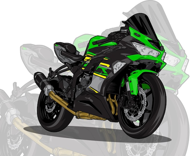Vector una motocicleta verde con la palabra honda en el frente.