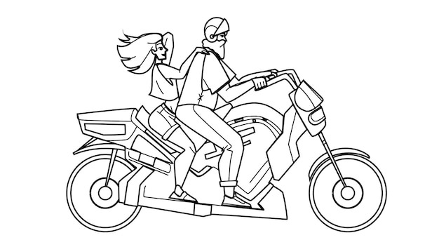 Motociclista moto vector