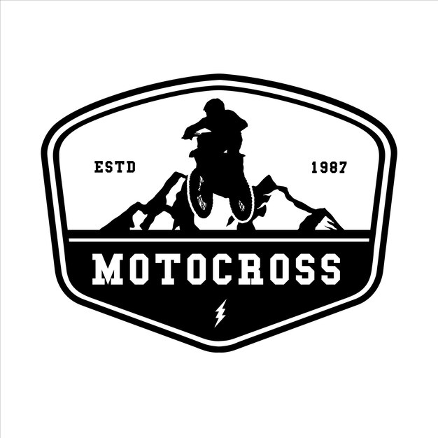 Vector motocross aventura logo vector ilustración
