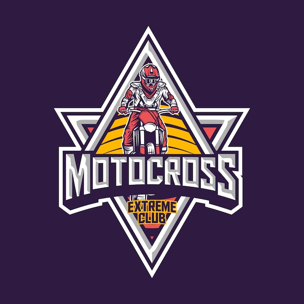 Motocross extreme club premium logo insignia vintage