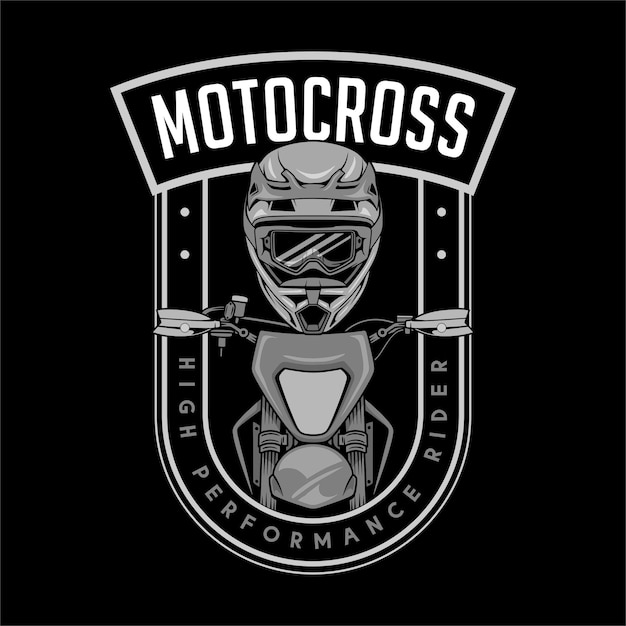 Vector motocross con un símbolo de motocicleta y casco
