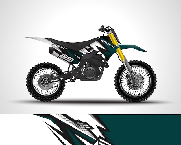 Motocross wrap pegatina y vinilo adhesivo ilustración.