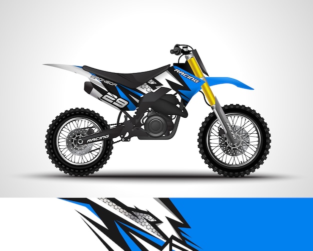 Motocross wrap pegatina y vinilo adhesivo ilustración.