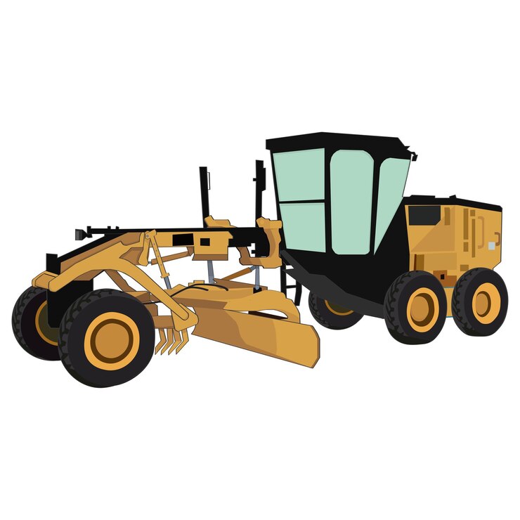 Vector motoniveladora de ilustración vectorial
