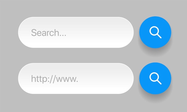 motor de búsqueda del navegador de Internet. barra de búsqueda para la aplicación móvil ui. dirección de búsqueda y barra de navegación.