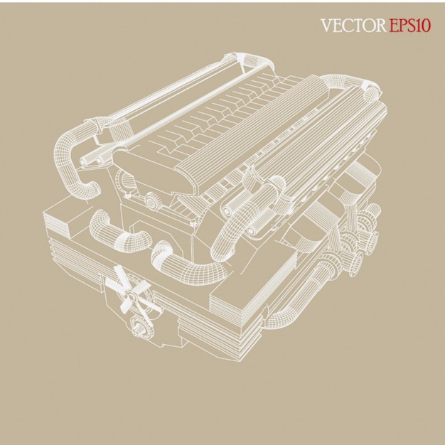 Vector motor de dibujo vectorial