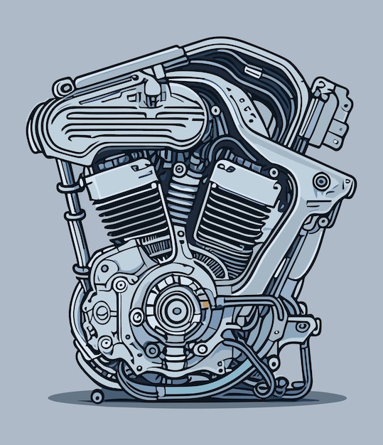 Vector motor monocromático de ilustración de motocicleta